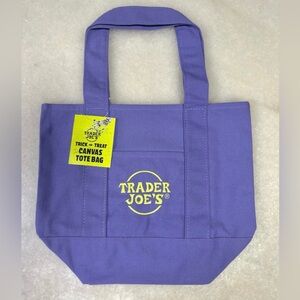 Limited Edition Trader Joes Mini Canvas Tote Bag   NWT